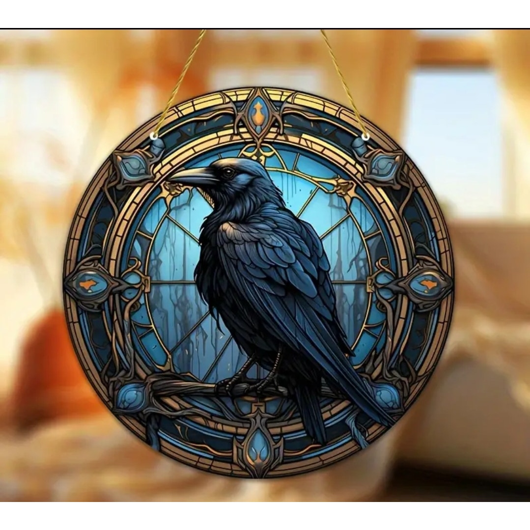 Raven on Branch Sun Cather