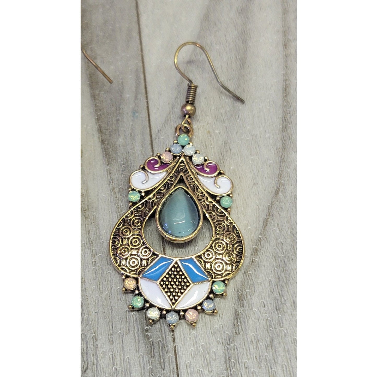 Multicolor dangle tear drop earrings