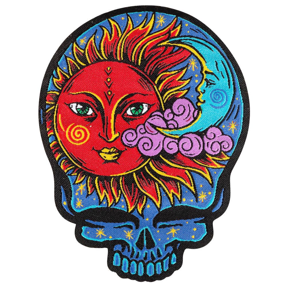 Sun And Moon Skull Embroidered Patch