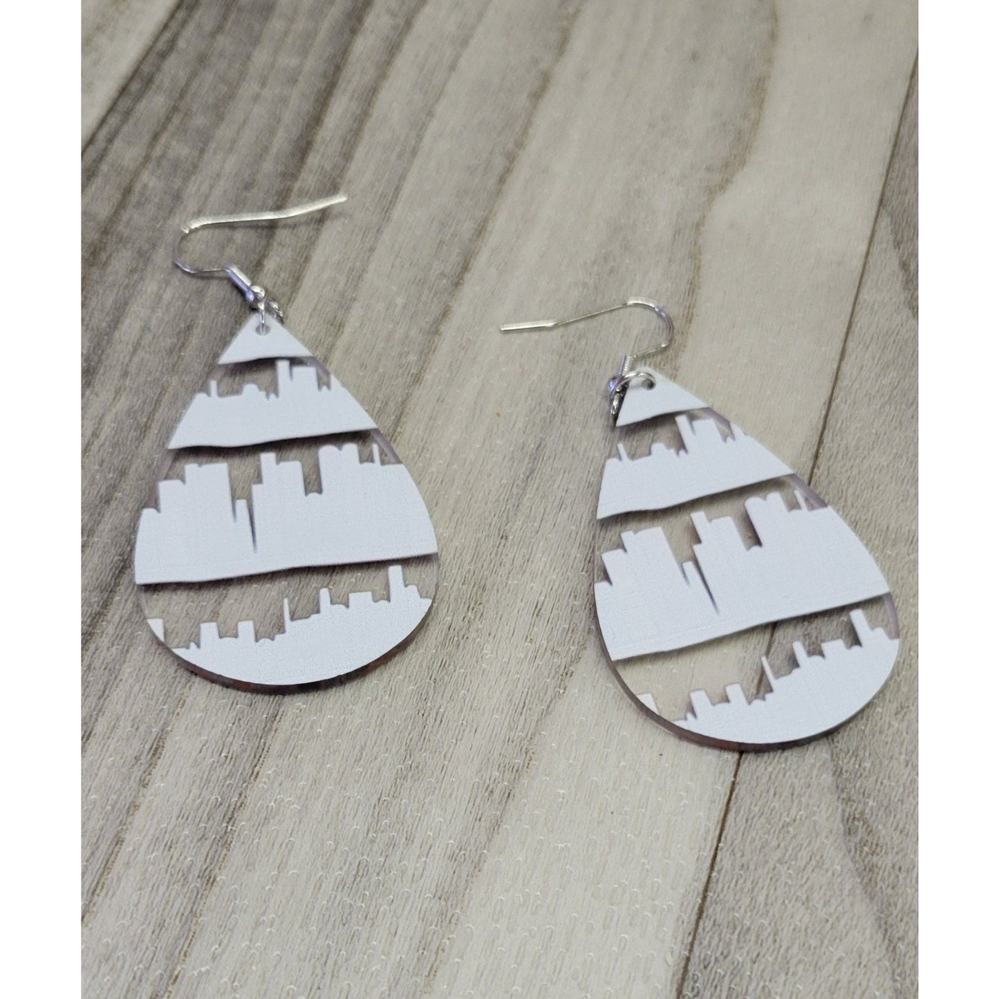 Tear drop acrylic book earrings