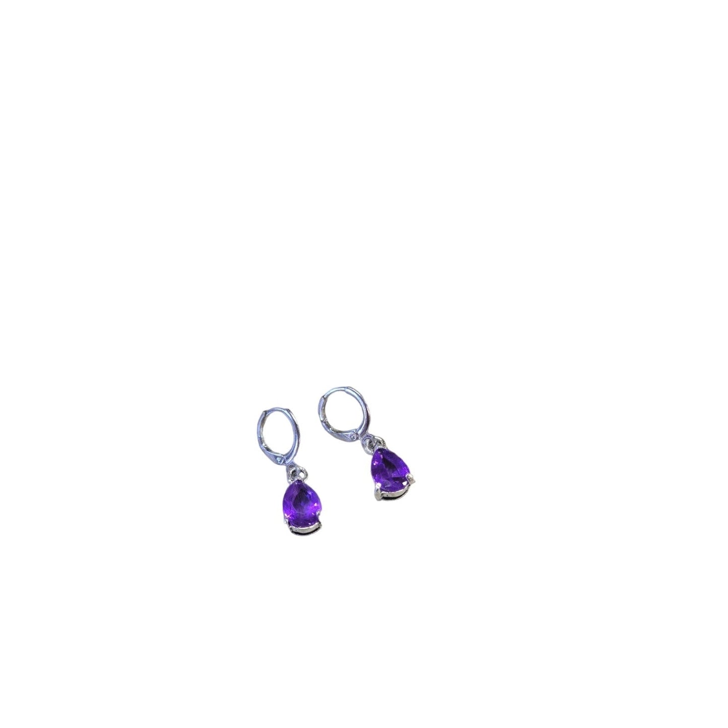 Tear drop purple earrings