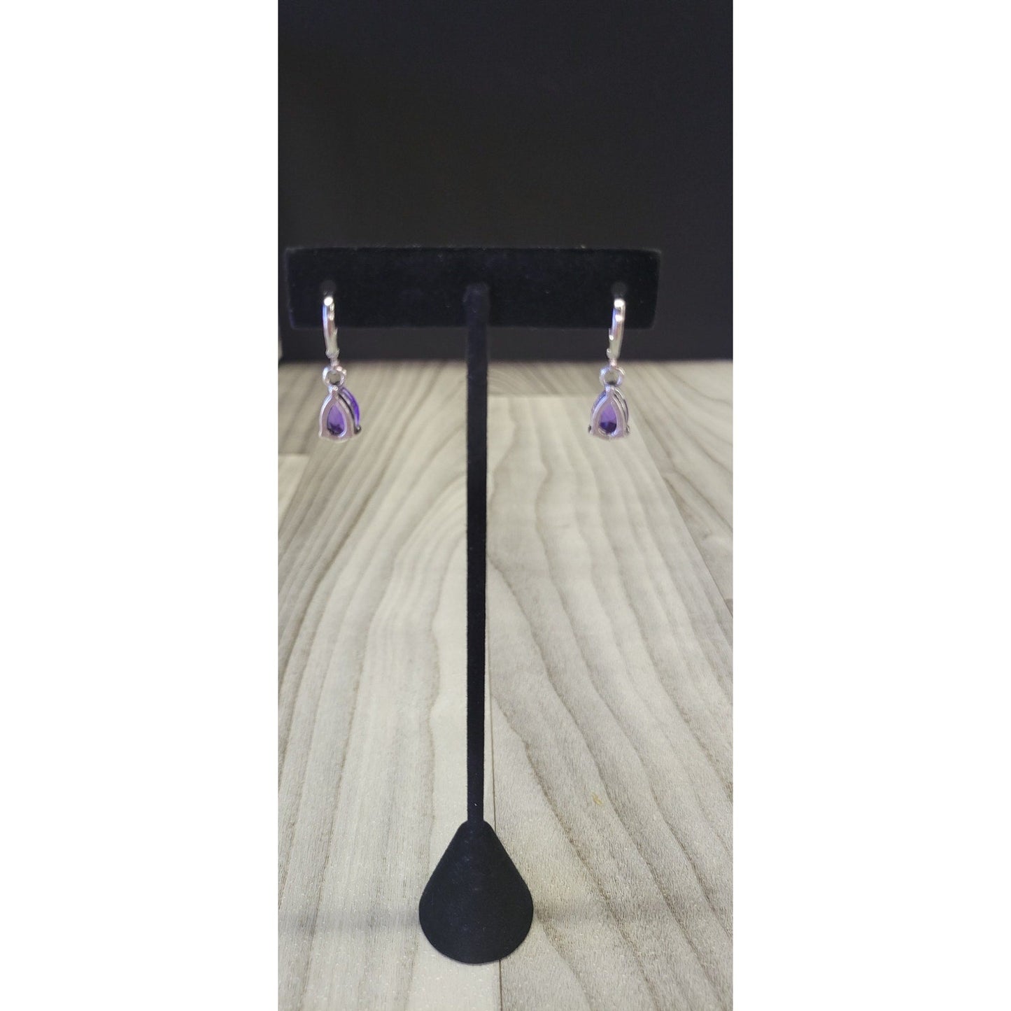 Tear drop purple earrings