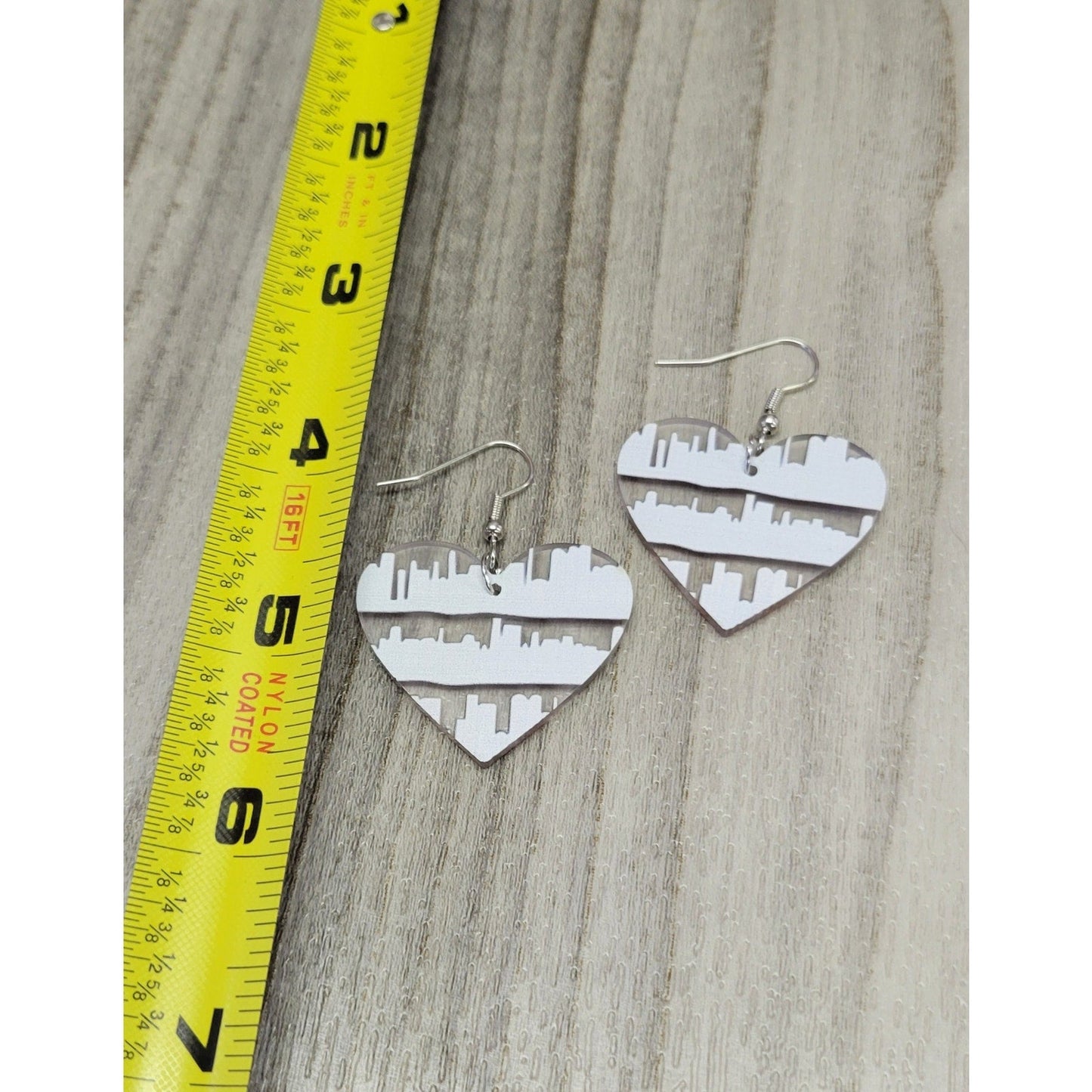 Heart acrylic book earrings