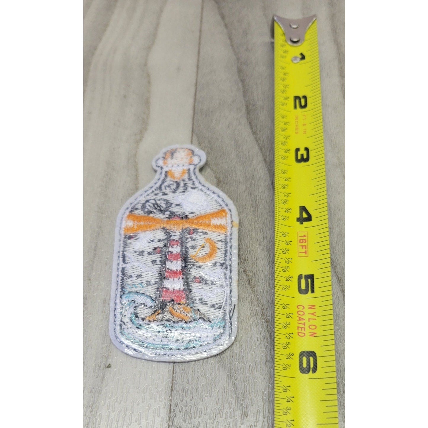Lighthouse in a bottle Iron on patch