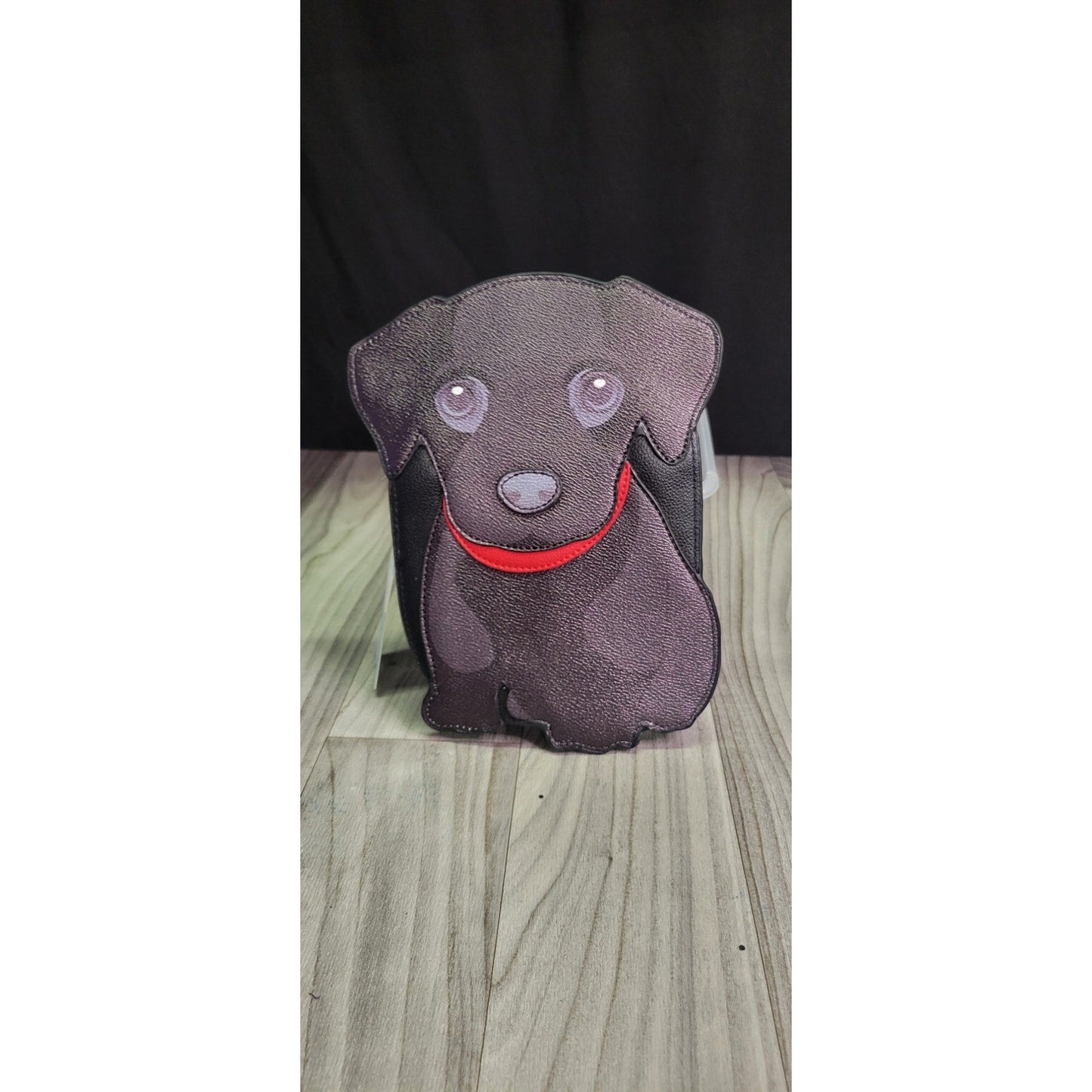 Super cute Black Lab w/ Red collar Crossbody purse