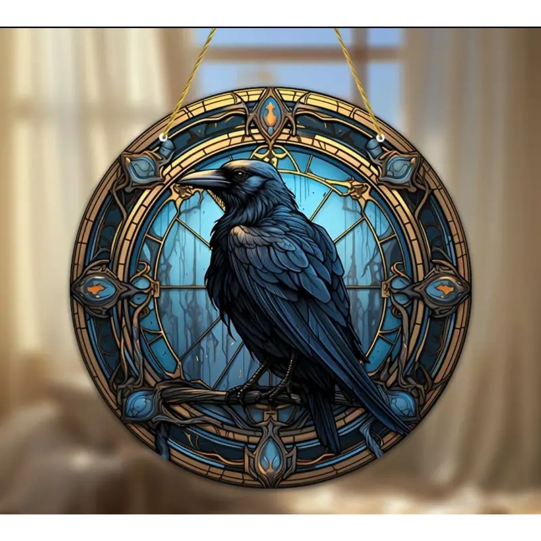 Raven on Branch Sun Cather