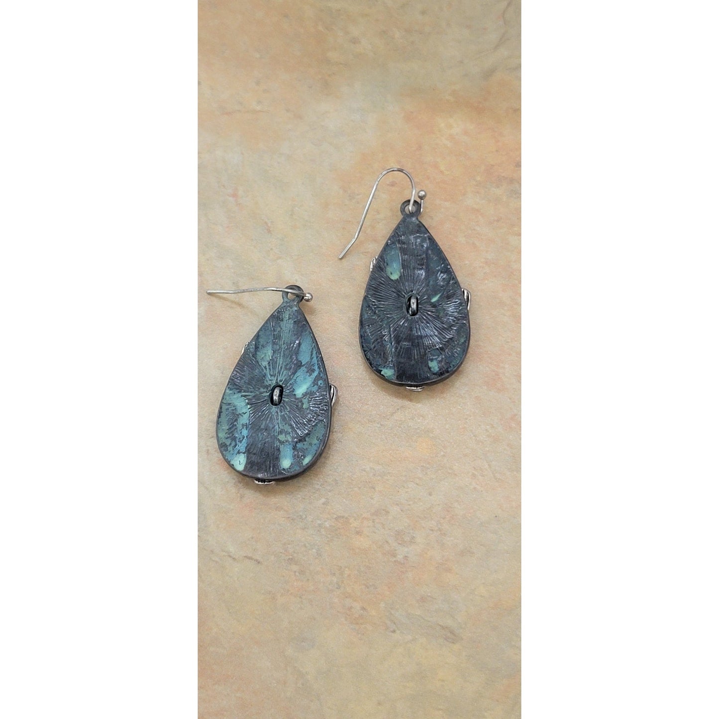 Two Tone Metal Cactus and Flowers earrings