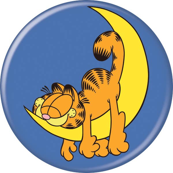 Garfield Sleeping on the Moon Button