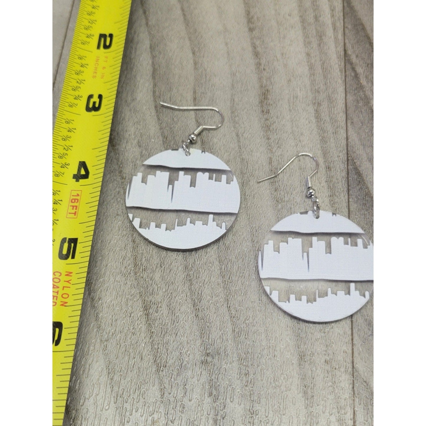 Circle acrylic book earrings
