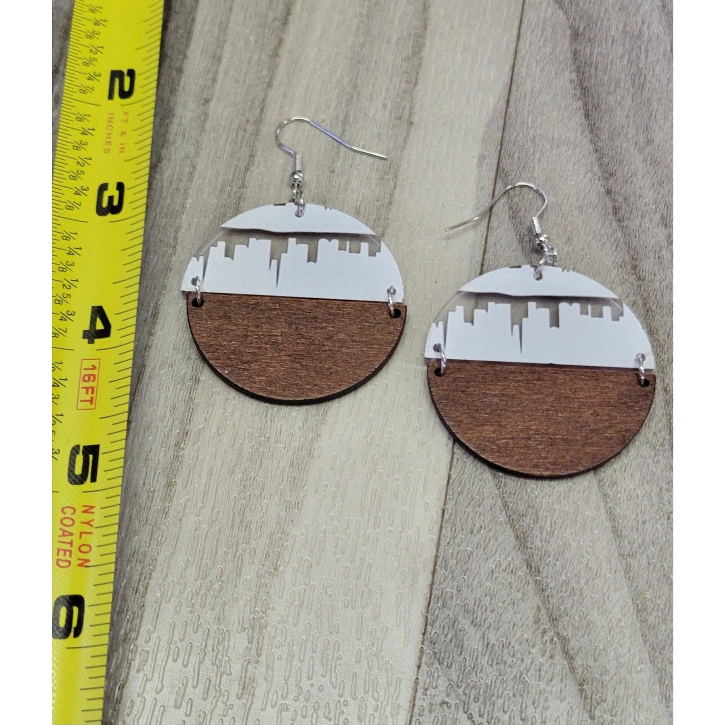 Wood and acrylic book earrings