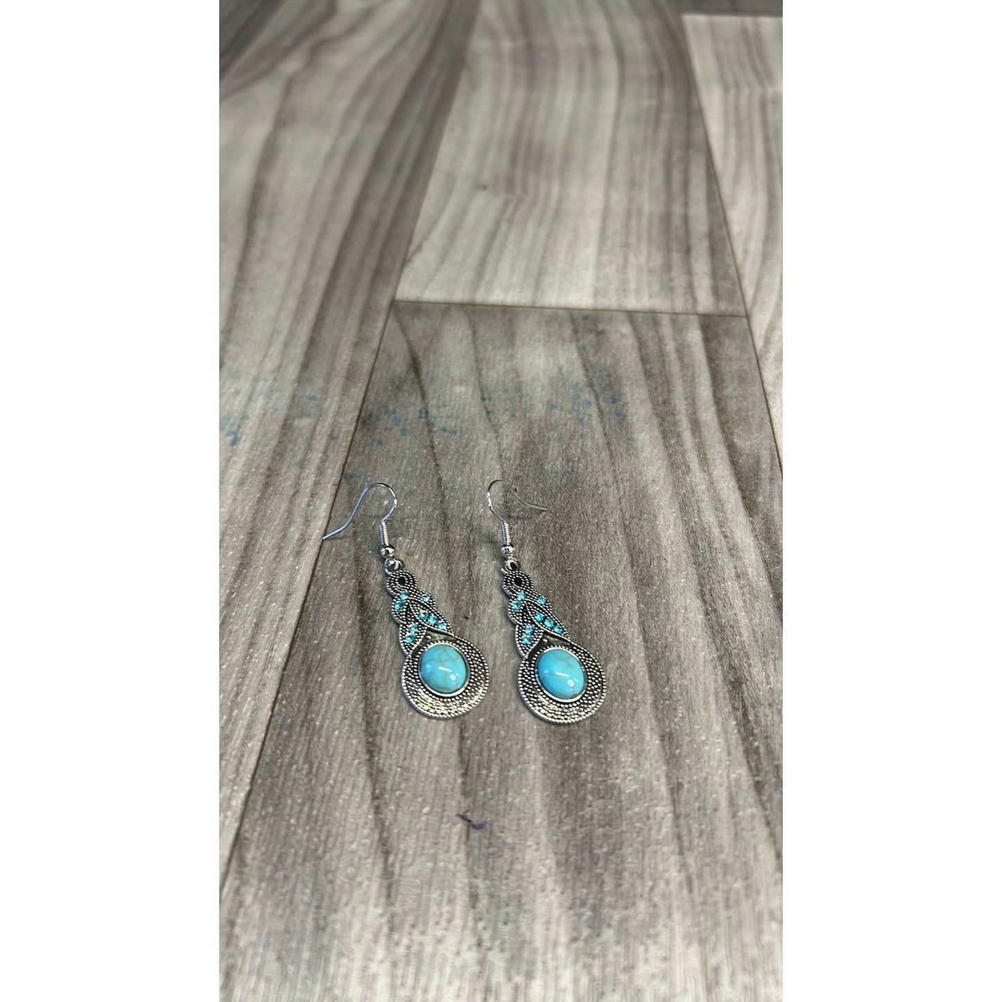 Beautiful light weight blue and silver earrings