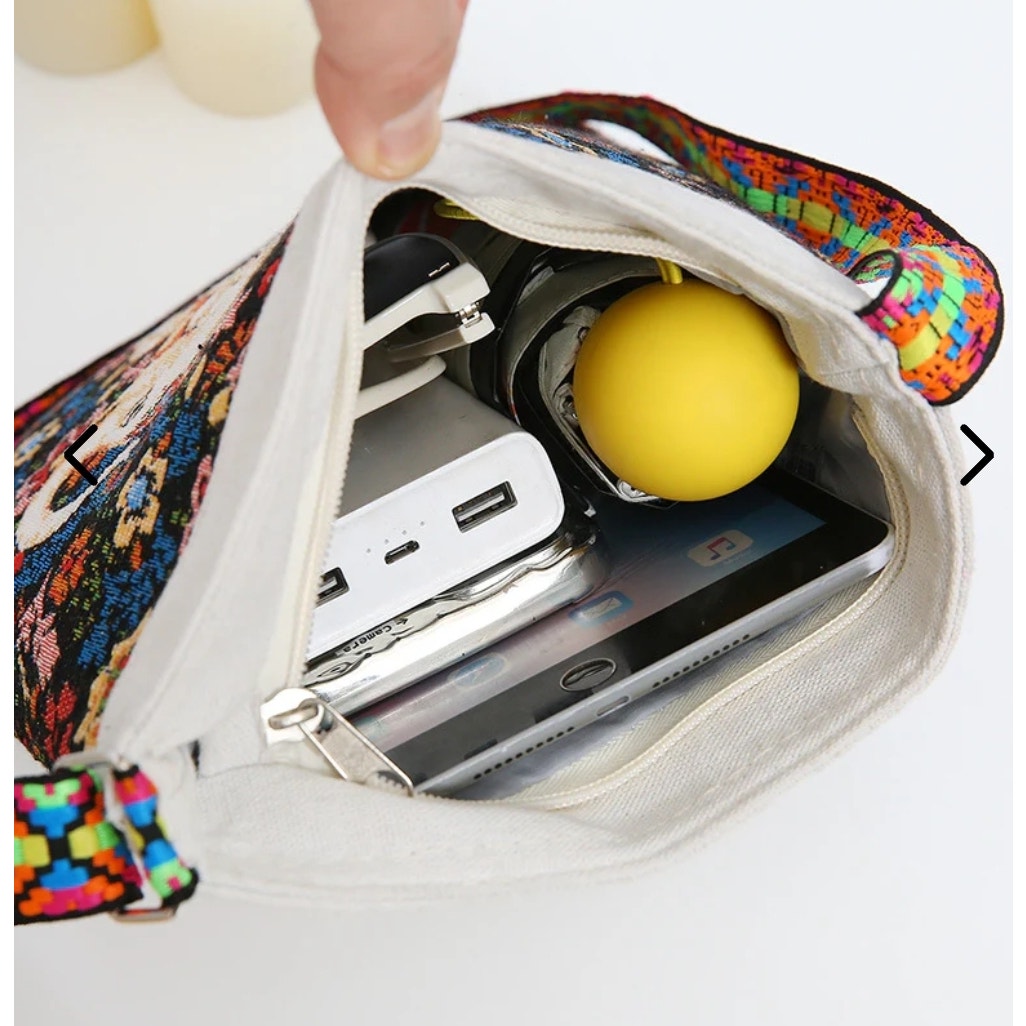Ethnic Style Elephant Diagonal Canvas bag
