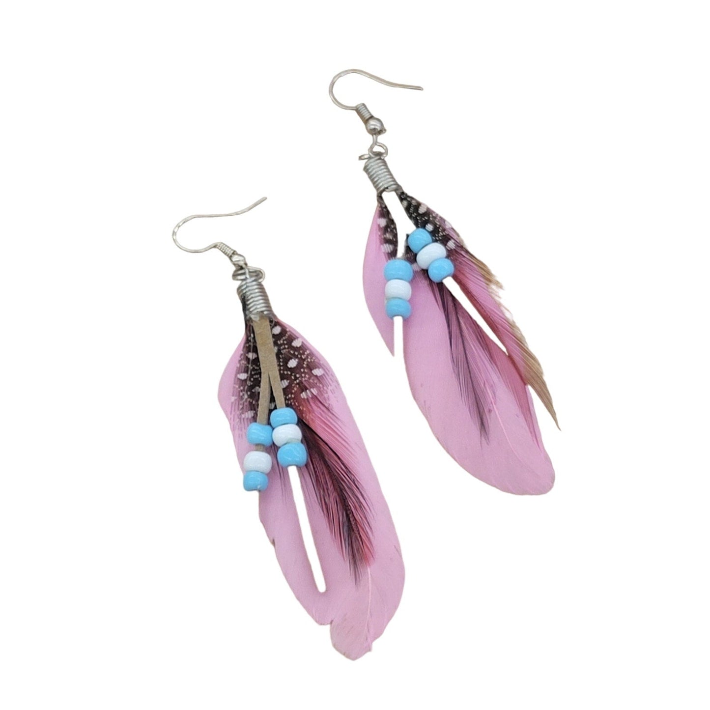 Beaded Feather earrings