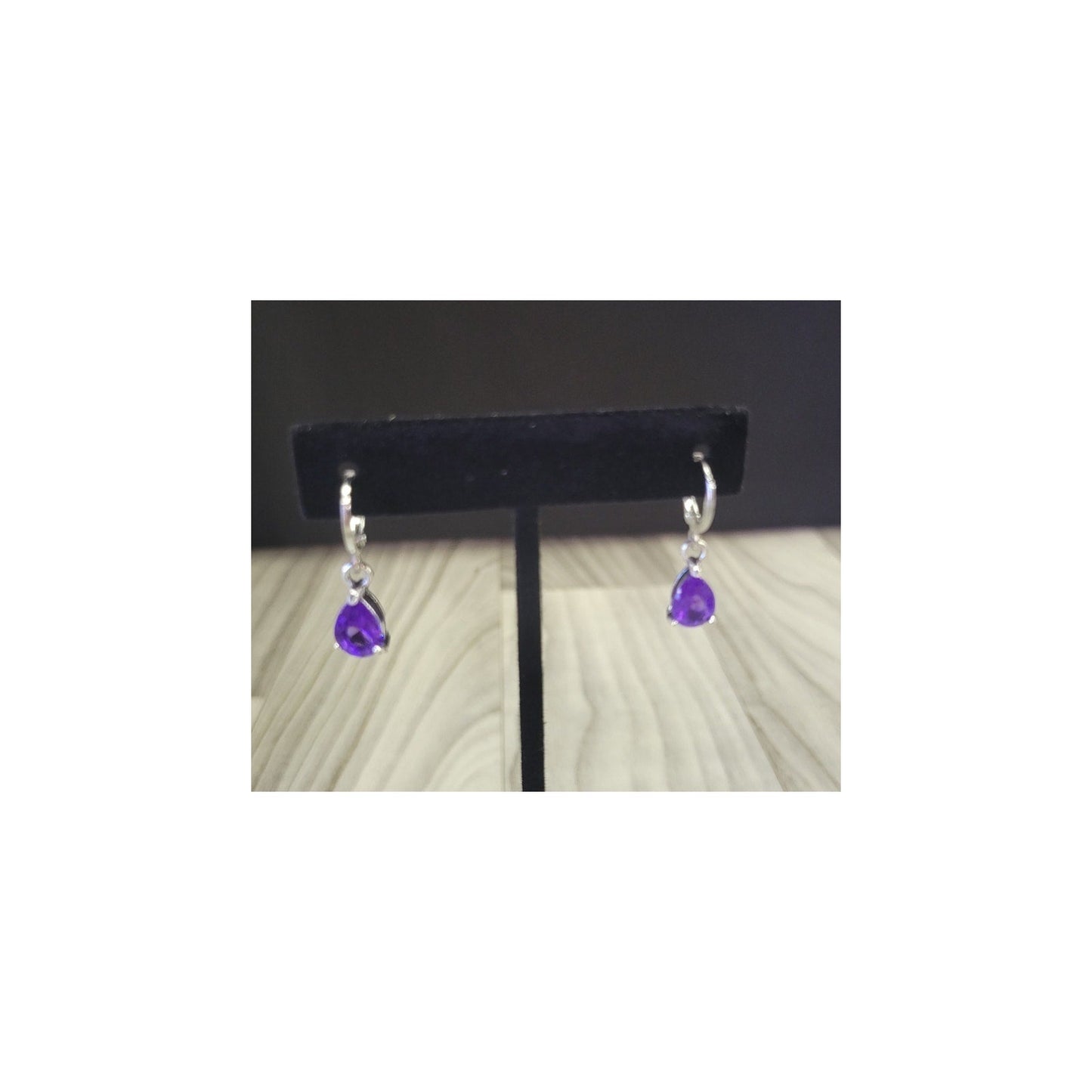 Tear drop purple earrings