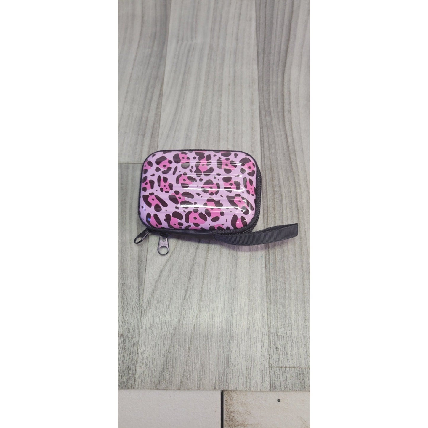 Cute square mini Leopard iron coin purse