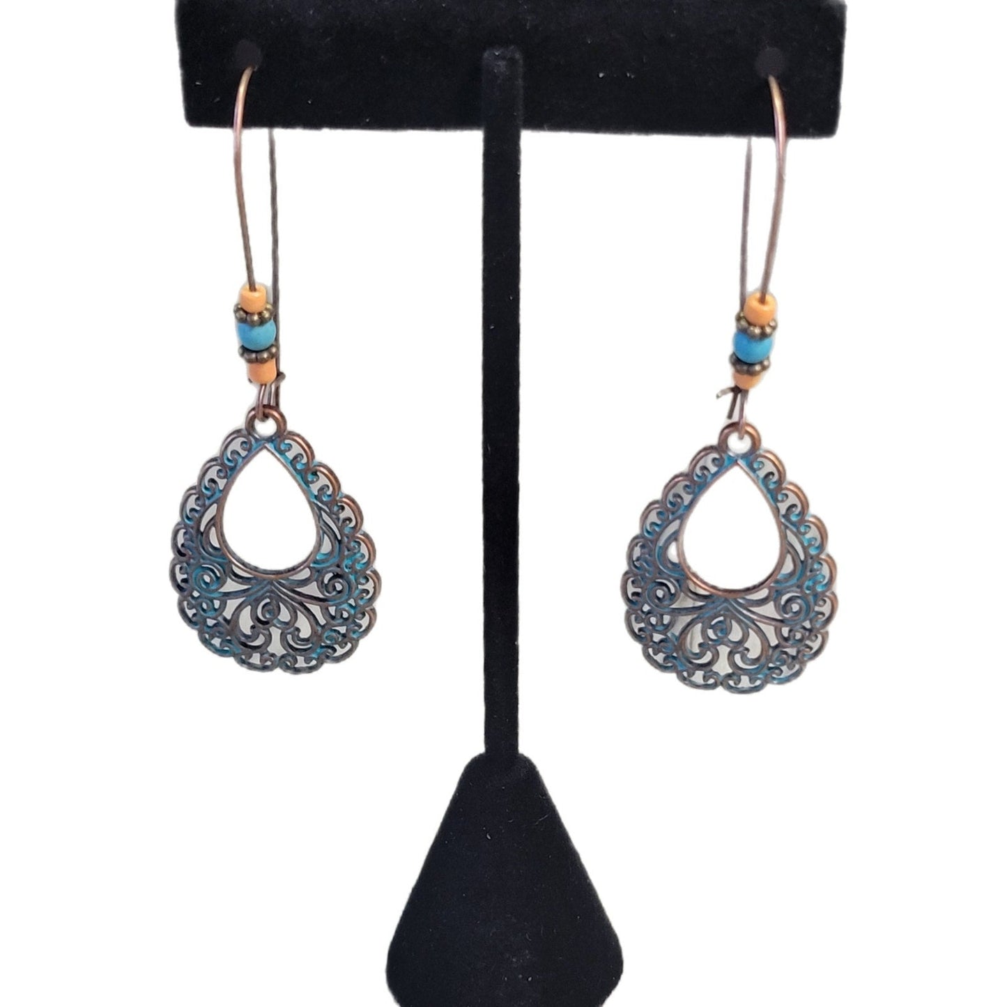 Vintage Copper & Turquoise Drop Bohemian earrings