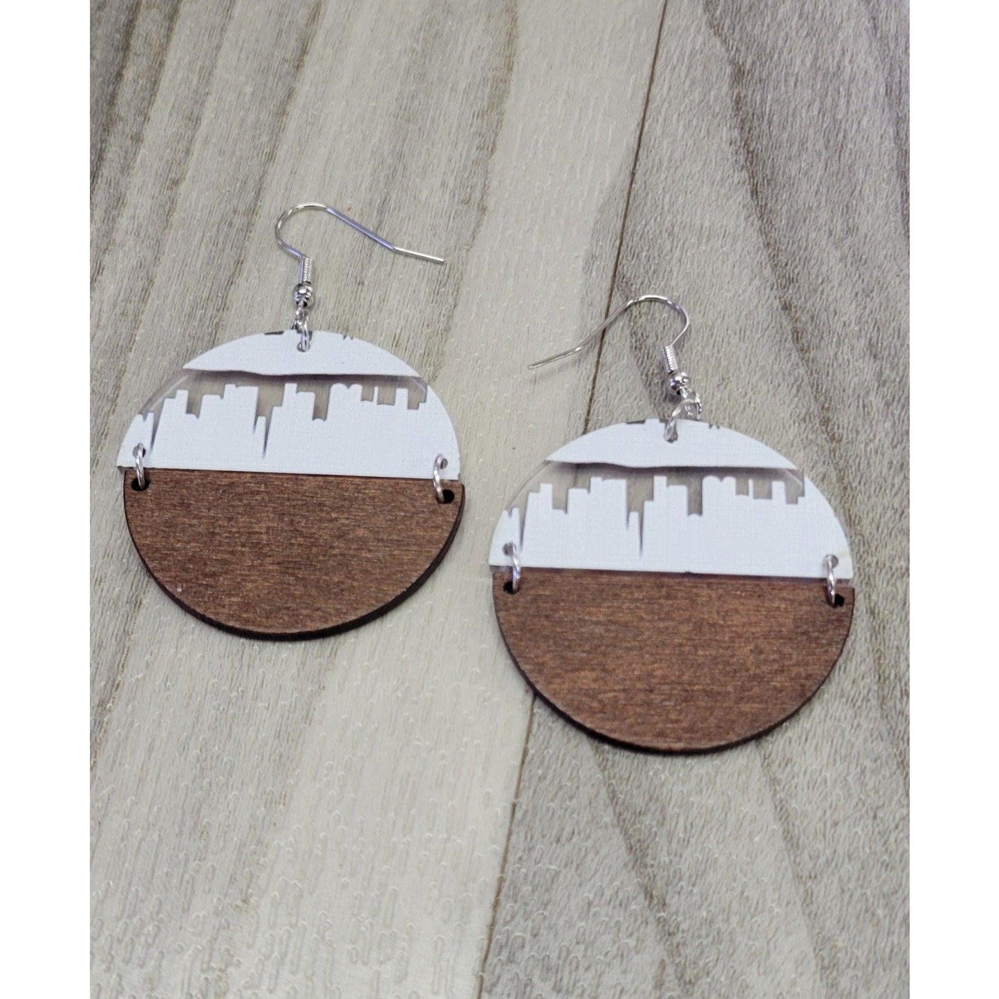 Wood and acrylic book earrings