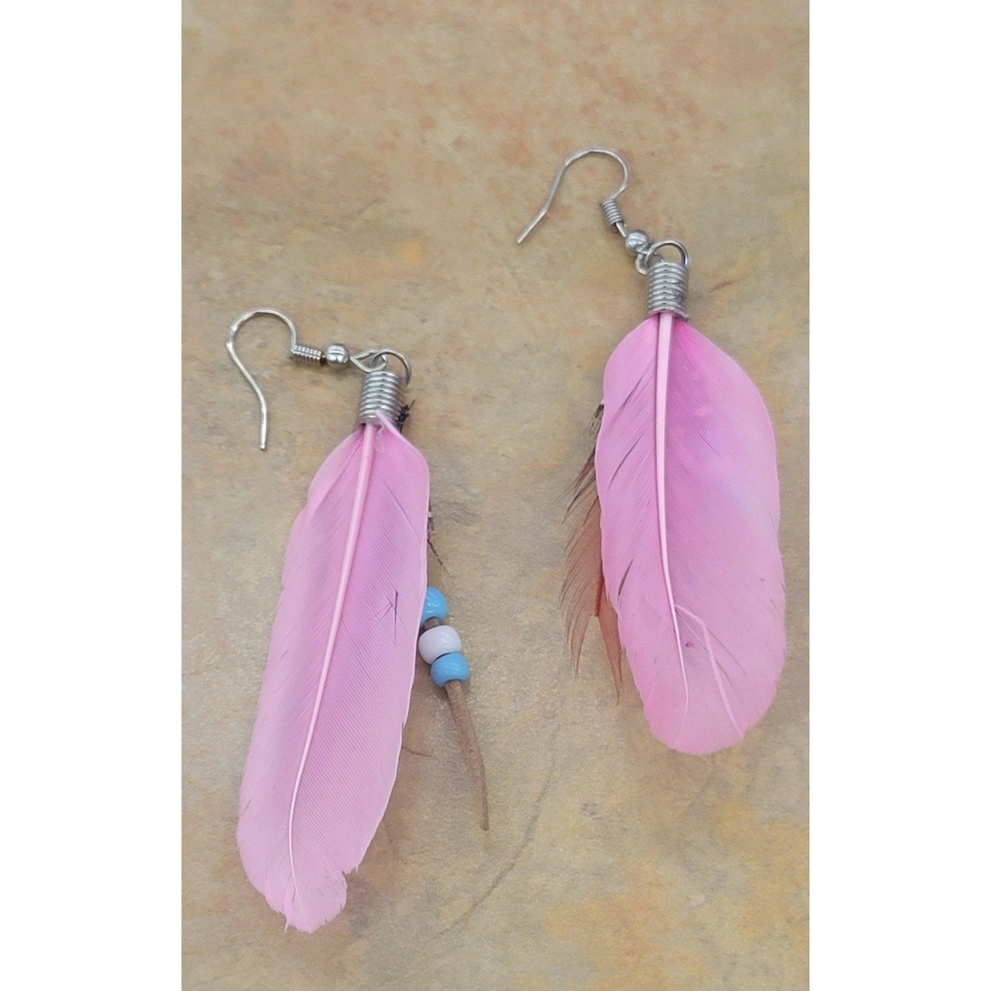 Beaded Feather earrings