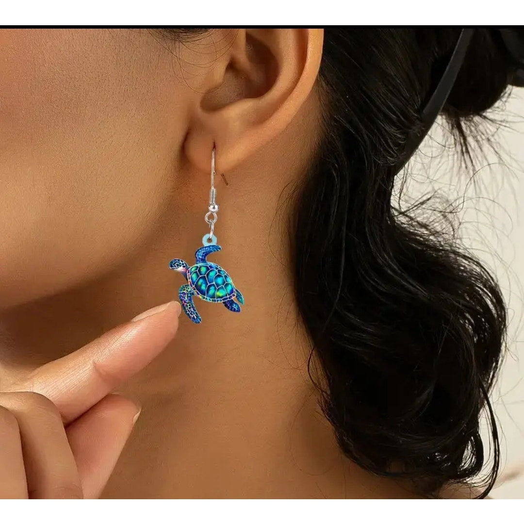 Super cute Sea Turtle acrylic earrings