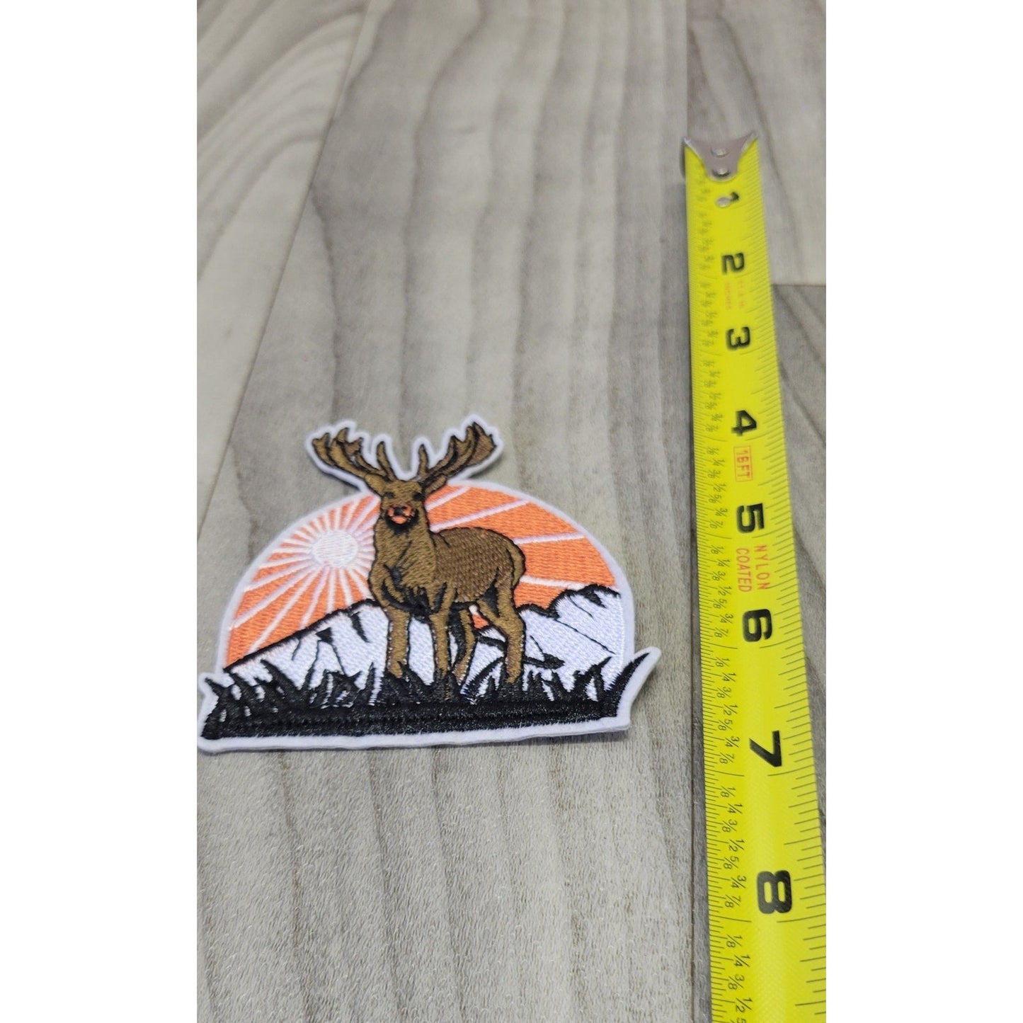 Deer Nature Sunrise Embroidery Iron on patch