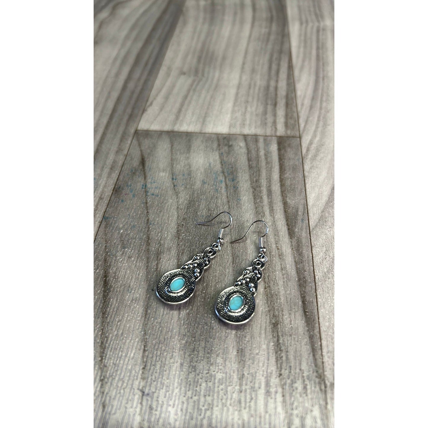 Beautiful light weight blue and silver earrings