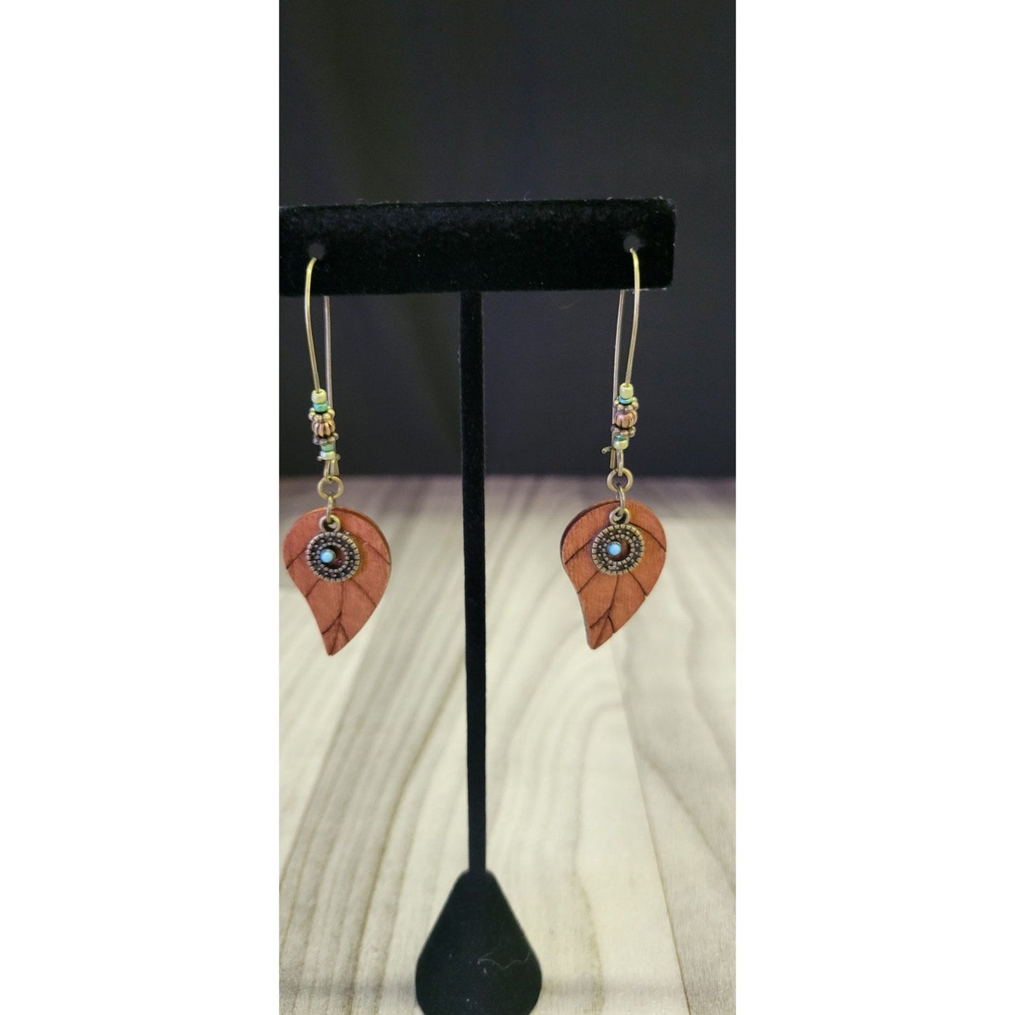 Bohemian leaf dangle earrings