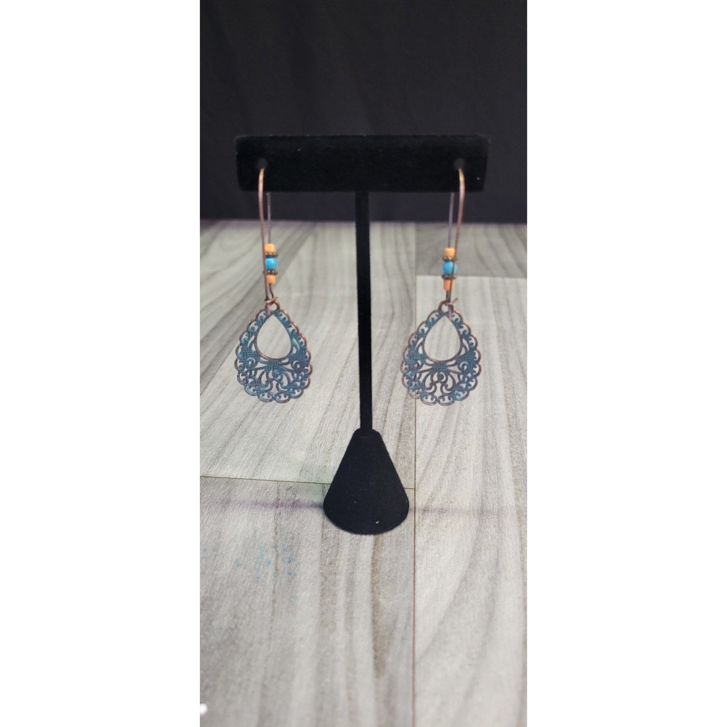 Vintage Copper & Turquoise Drop Bohemian earrings