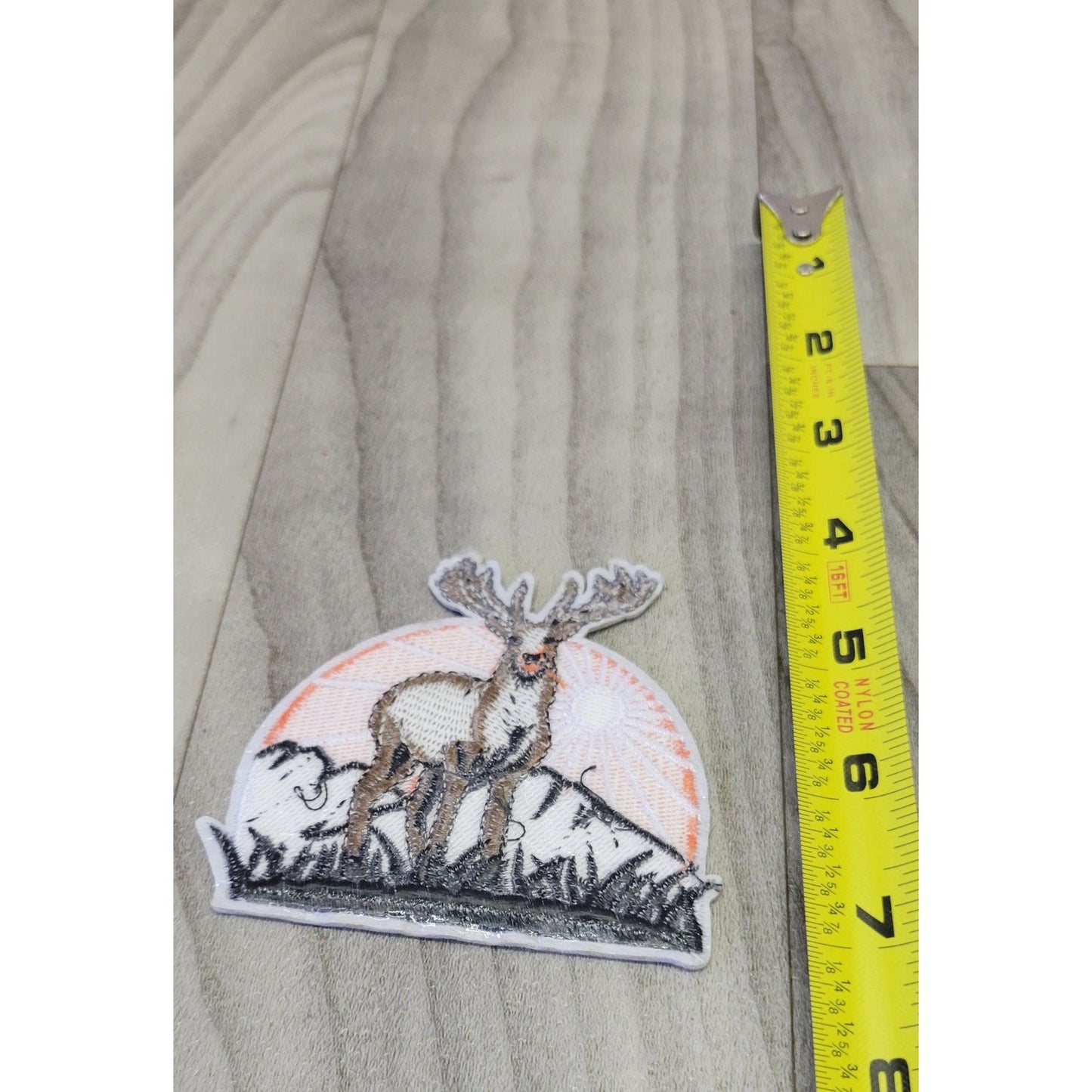 Deer Nature Sunrise Embroidery Iron on patch