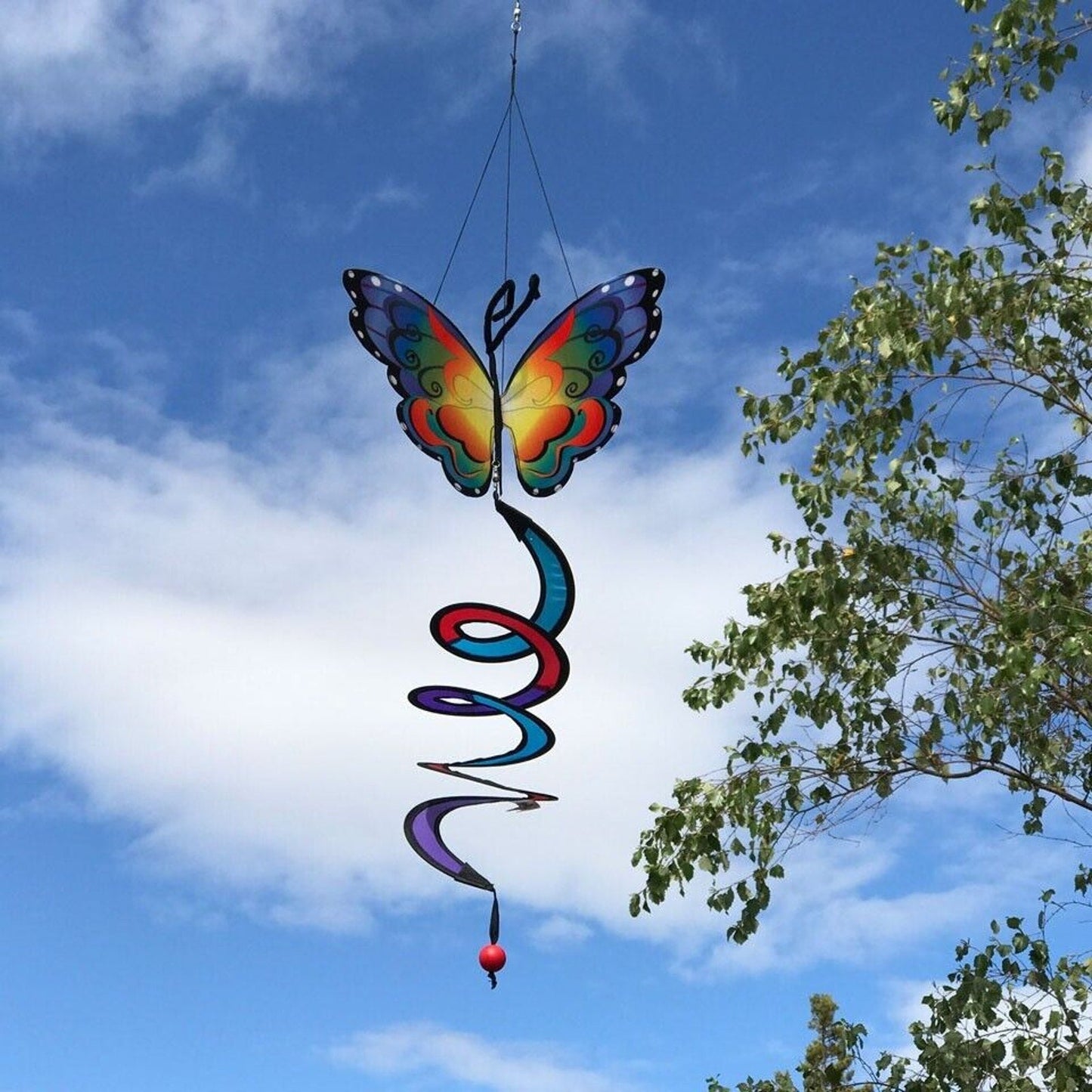 30” Long FANCY BUTTERFLY hanging WIND Spinner TWISTER garden décor – ITB-4288