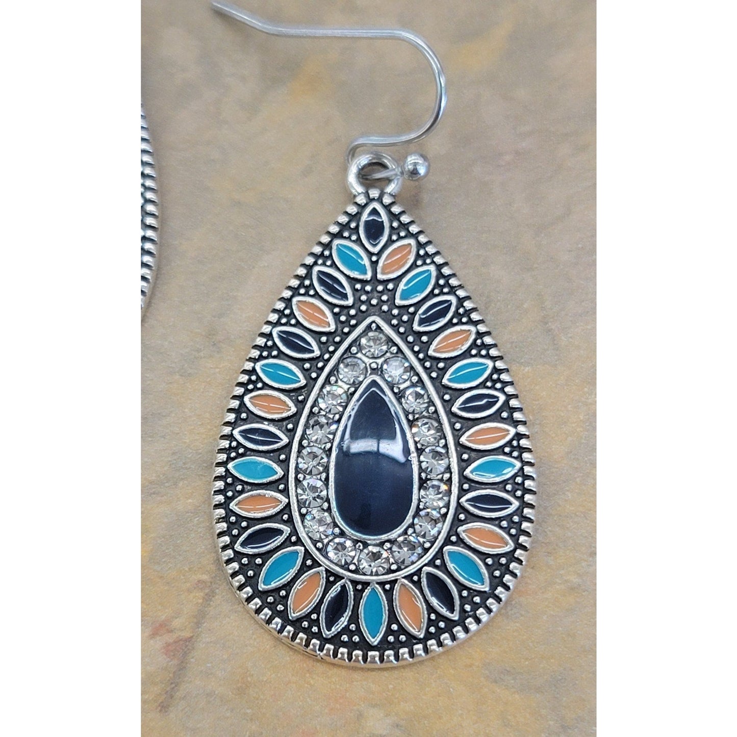 Tear drop dangle earrings women's lightweight earrings w beautiful color