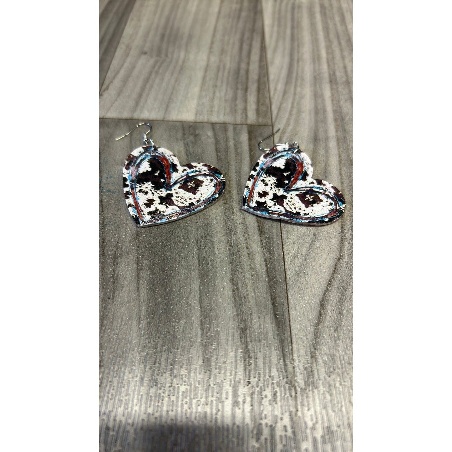 Heart shaped faux Leather earrings
