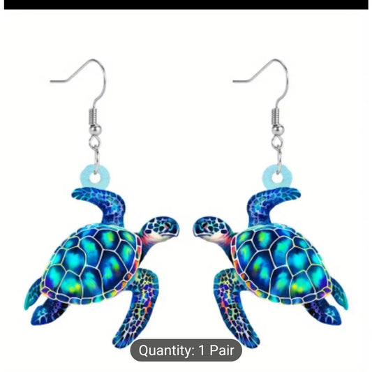 Super cute Sea Turtle acrylic earrings