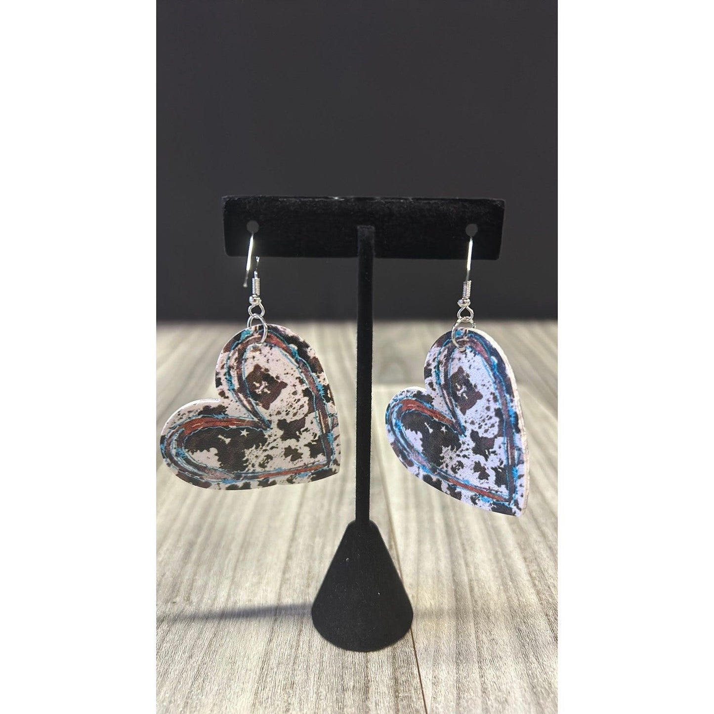 Heart shaped faux Leather earrings