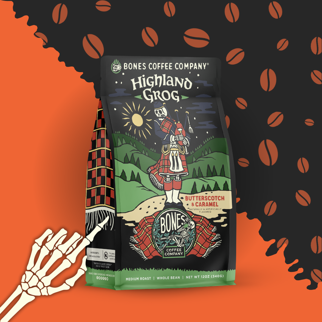 Highland Grog Flavored Coffee | 12oz | Whole Bean & Ground: Ground