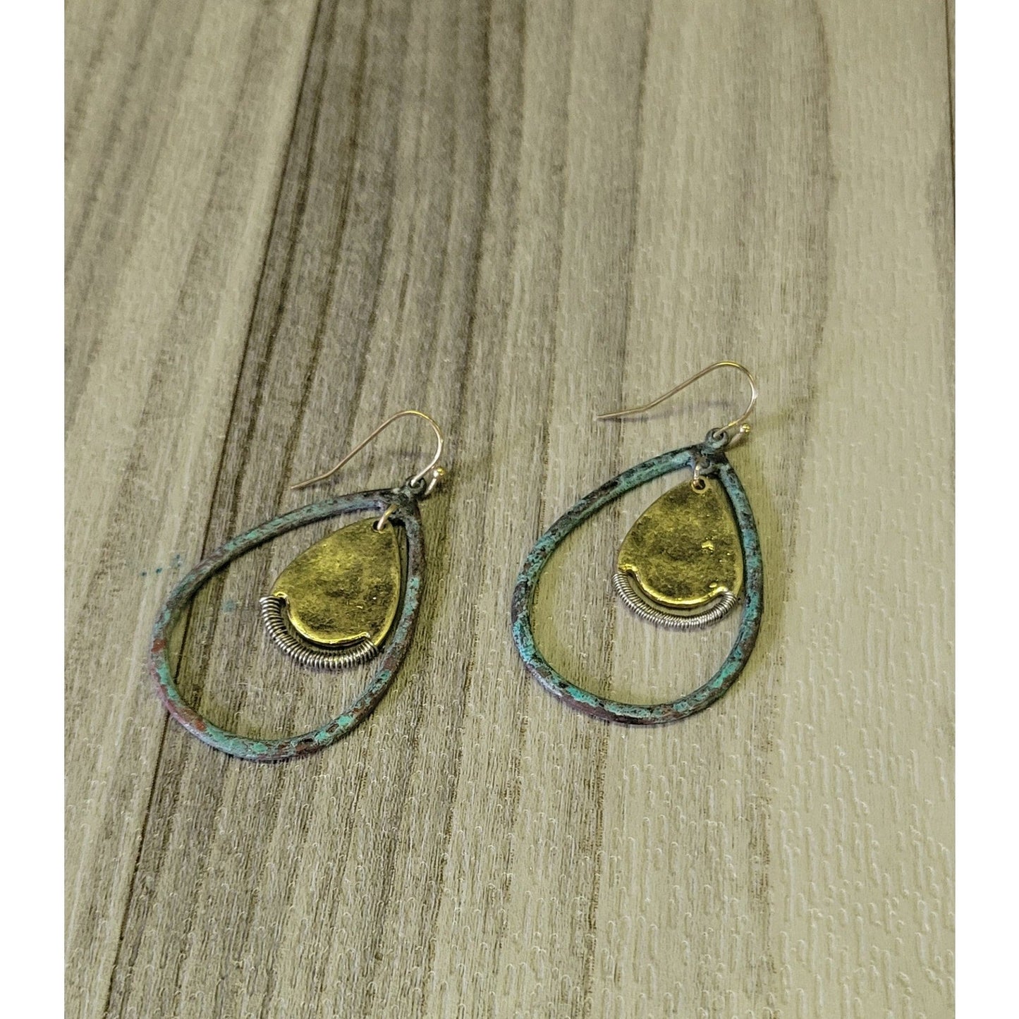 Patina Double Teardrop earrings