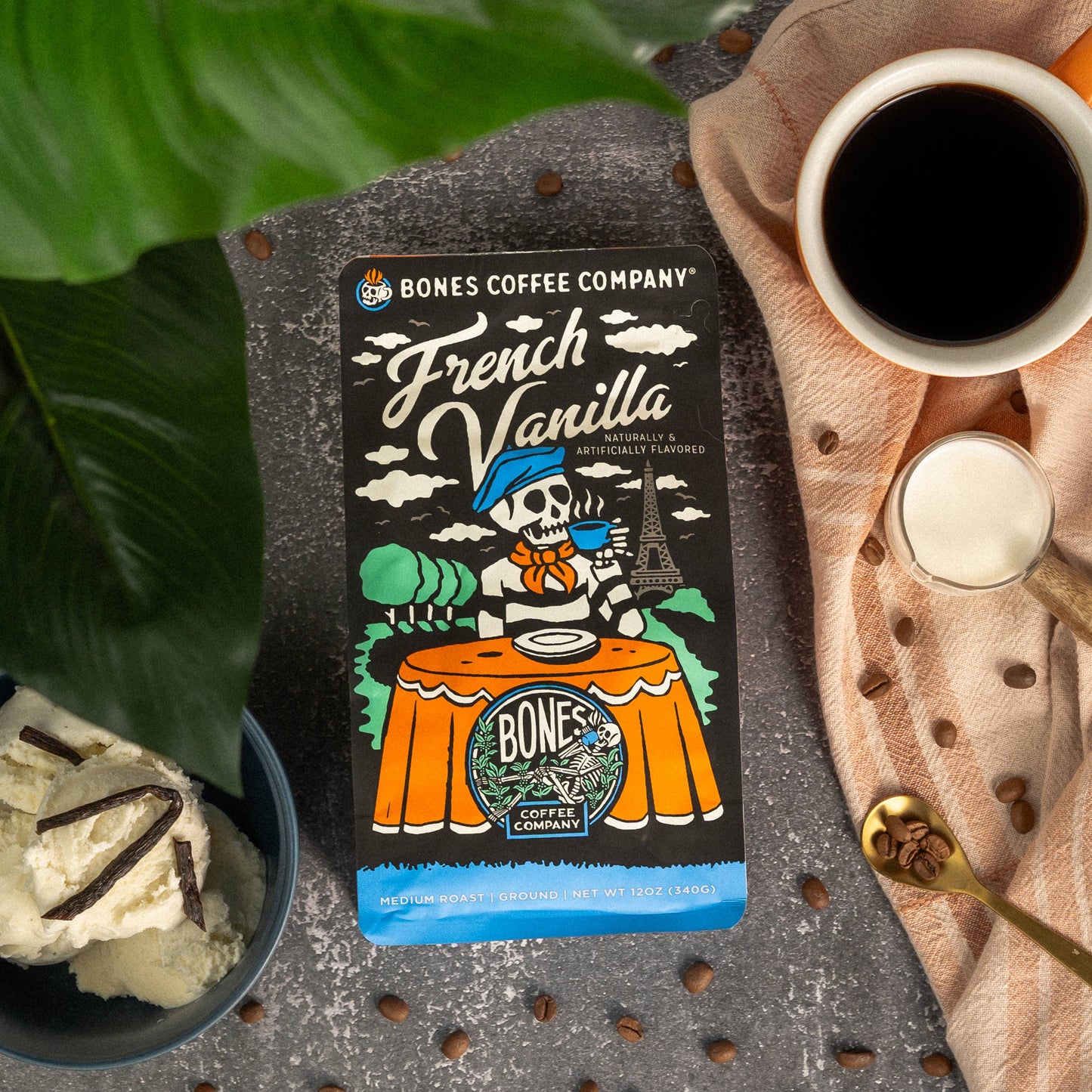 French Vanilla Flavored Coffee | 12oz | Whole Bean & Ground: Ground