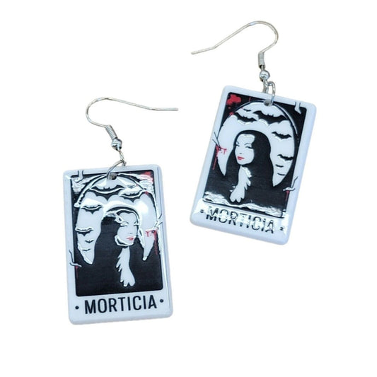 Morticia Square Double sided earrings Halloween Gothic Earrings