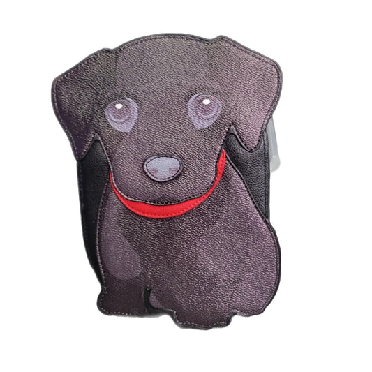 Super cute Black Lab w/ Red collar Crossbody purse