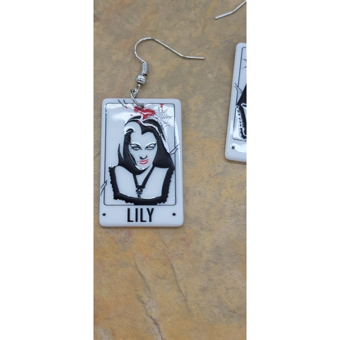Halloween Lily Monsters Vampire double sided earrings