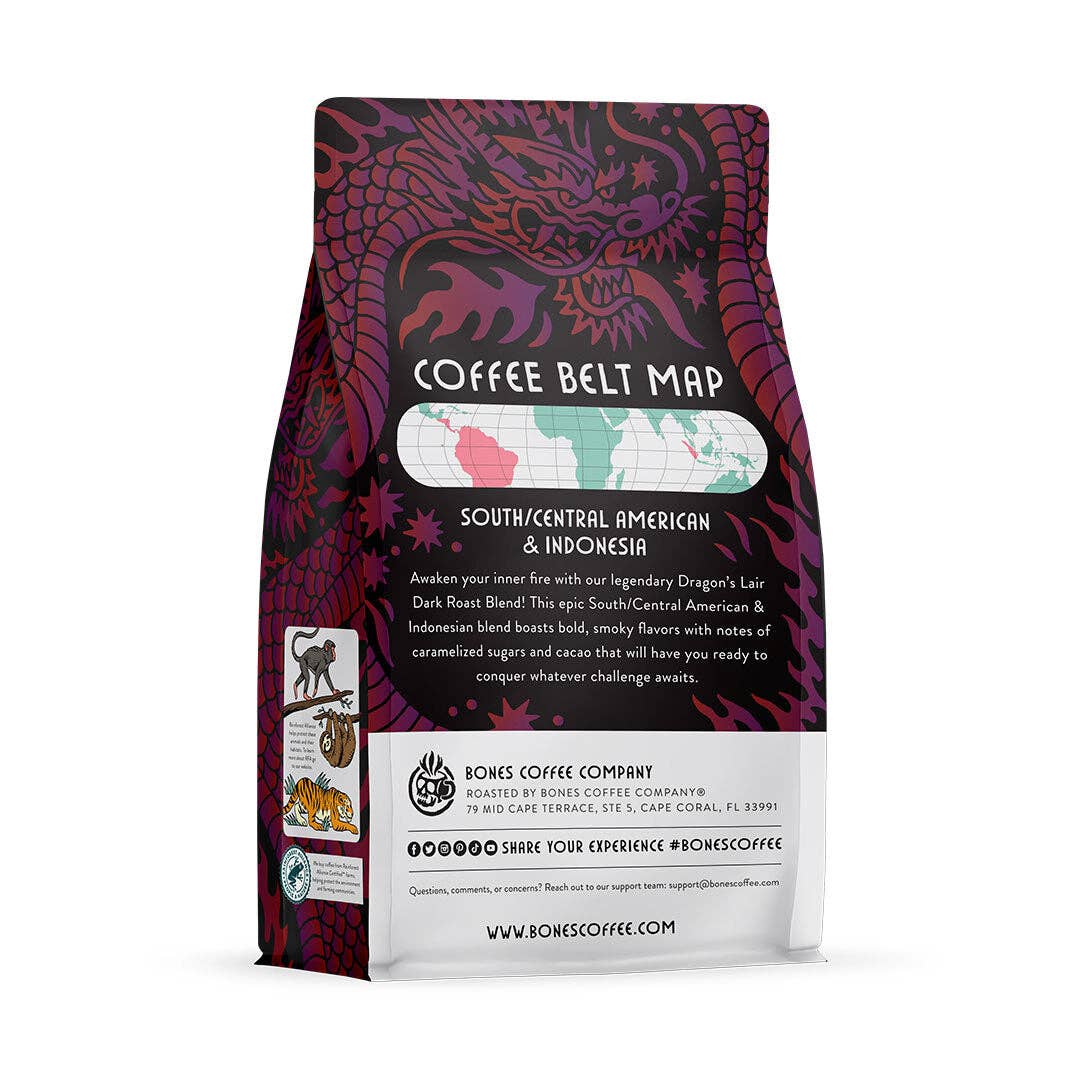 Dragon's Lair Dark Roast Coffee | 12oz | Whole Bean & Ground: Ground