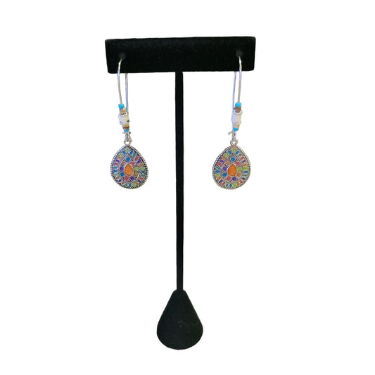 Multicolor Teardrop dangle earrings