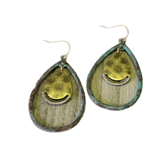 Patina Double Teardrop earrings