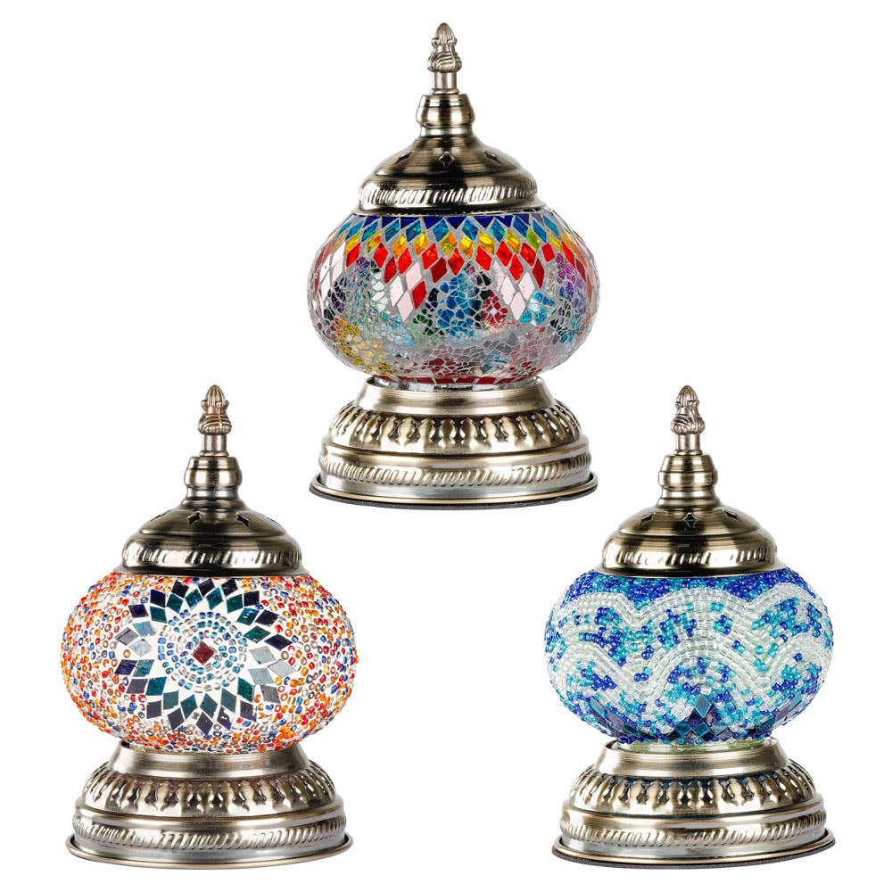 ASSORTED MOSAIC LAMPS WITH LIGHT