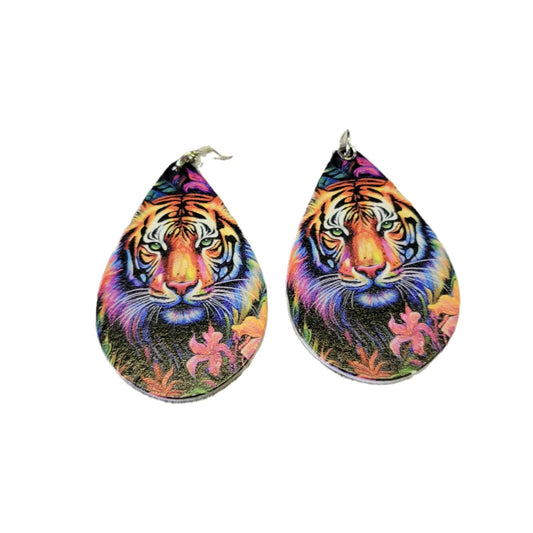 Light weight Colorful Tiger earrings