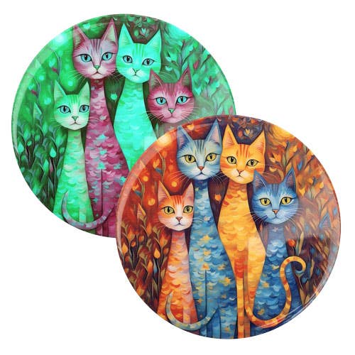 CERAMIC CATS COASTERS
