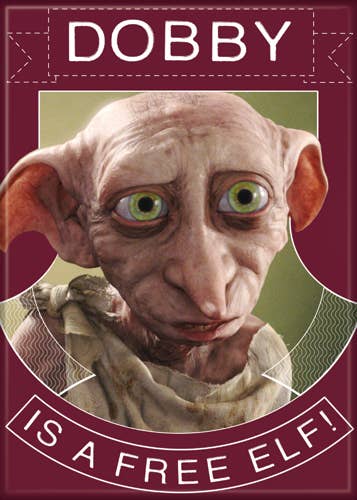 Harry Potter Dobby is a Free Elf Magnet 2.5" x 3.5"