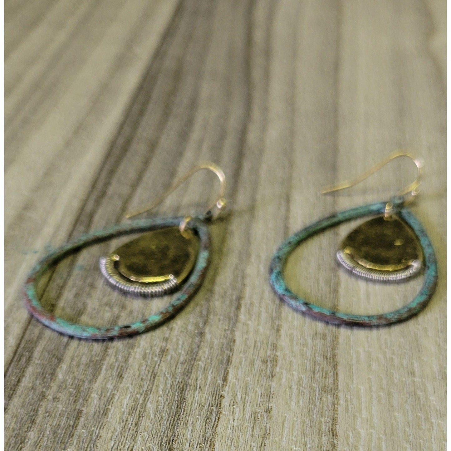 Patina Double Teardrop earrings