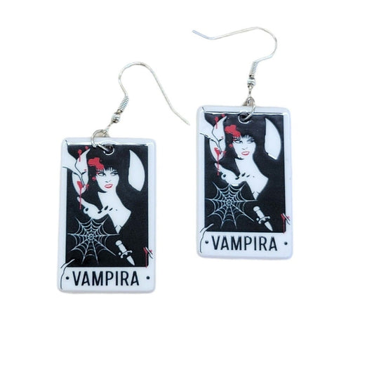 Vampira Double-sided Halloween Earrings Gothic Vampira Earrings