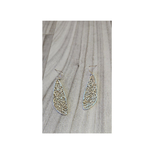 gold and light blue tone earrings