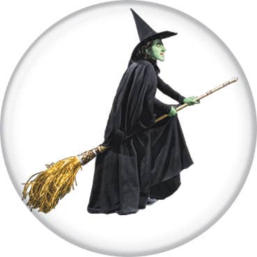 Wizard of Oz Wicked Witch on White Buttons 1.25" Round